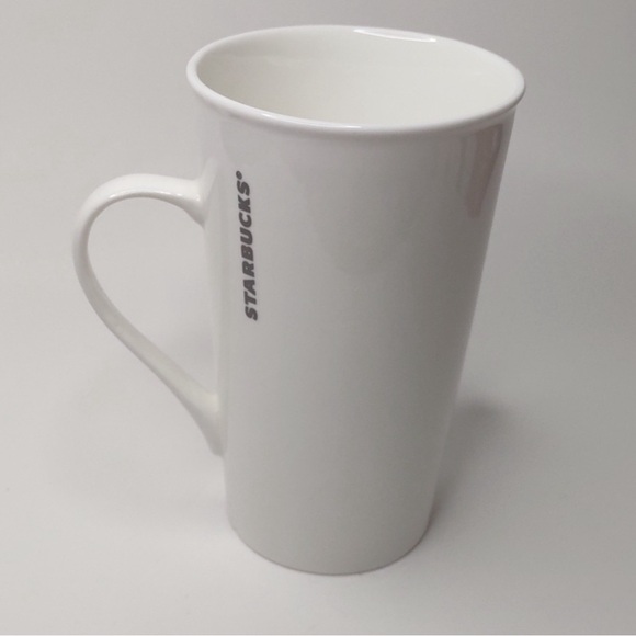 𝅺STARBUCKS 16fl oz Coffee Mug Gold Graffiti White With A Lid - Picture 6 of 11